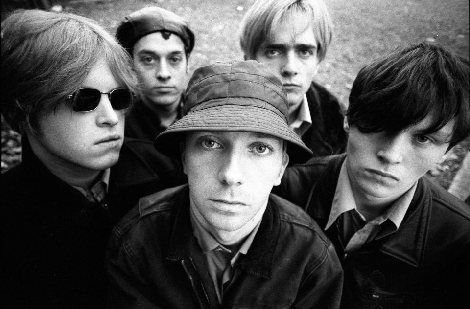 Black and white photo of the band Mansun.