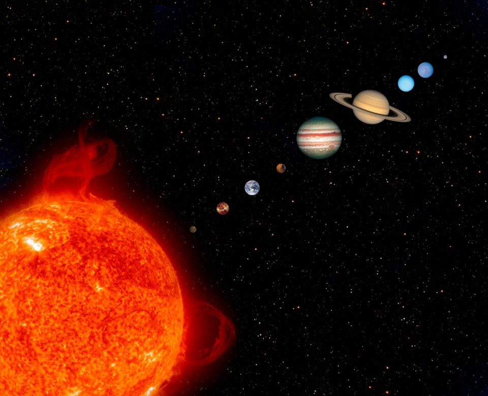 Illustration of the solar system.