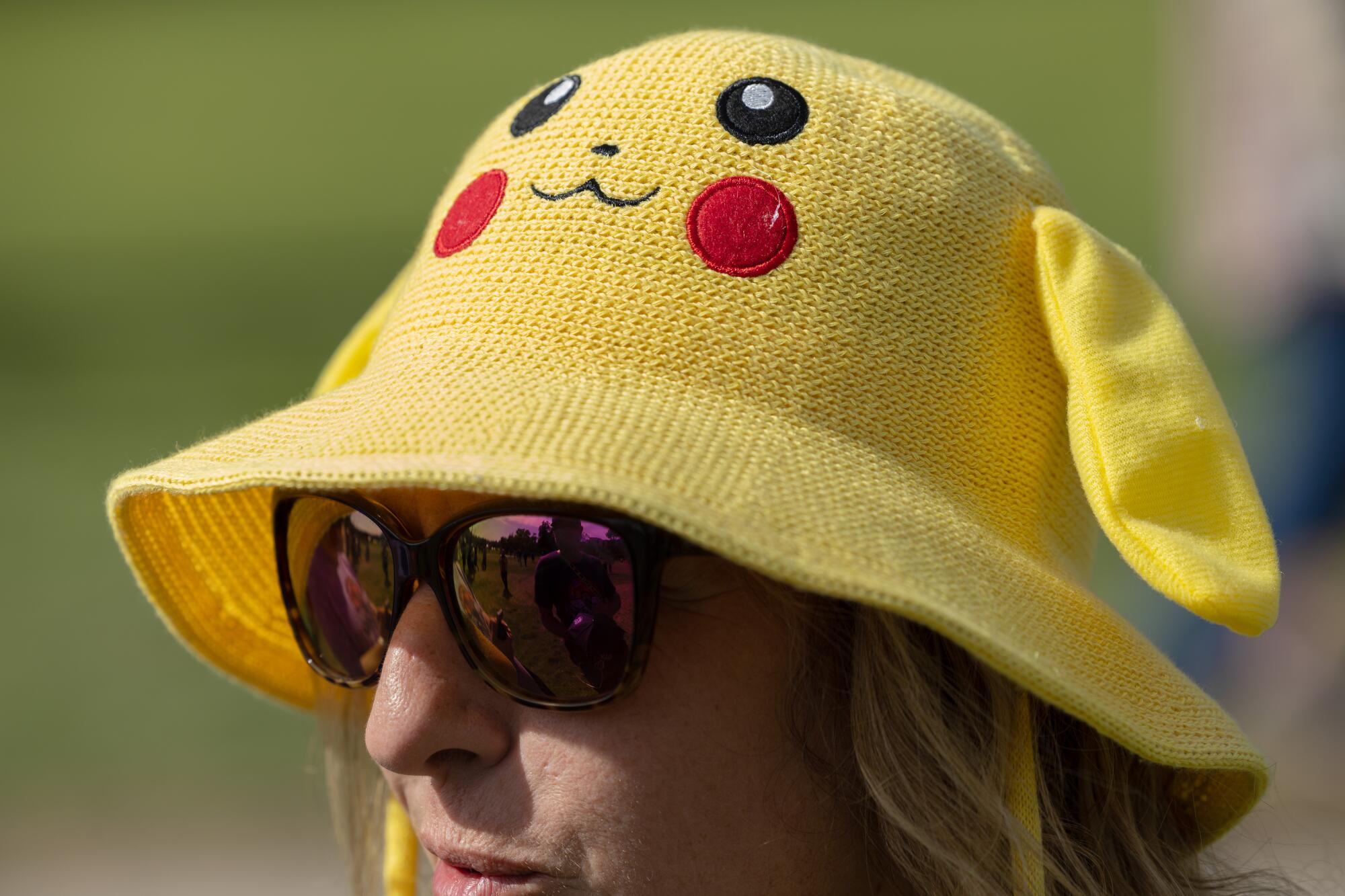 Nicole Rupell of Florida sports her Pikachu hat.