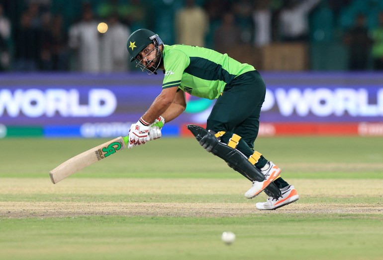 Cricket - ICC Men's Champions Trophy - Group A - Pakistan v New Zealand - National Stadium, Karachi, Pakistan - February 19, 2025 Pakistan's Khushdil Shah in action REUTERS/Akhtar Soomro