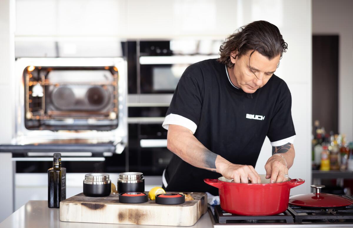 Gavin Rossdale at home in the kitchen.