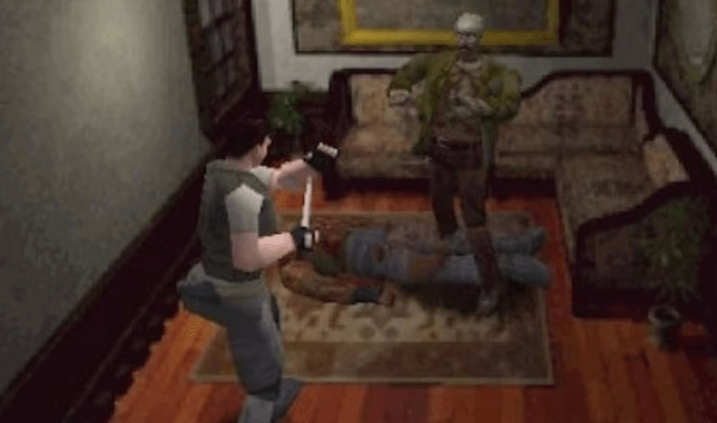 Gameplay screenshot from Resident Evil on Sony PlayStation.