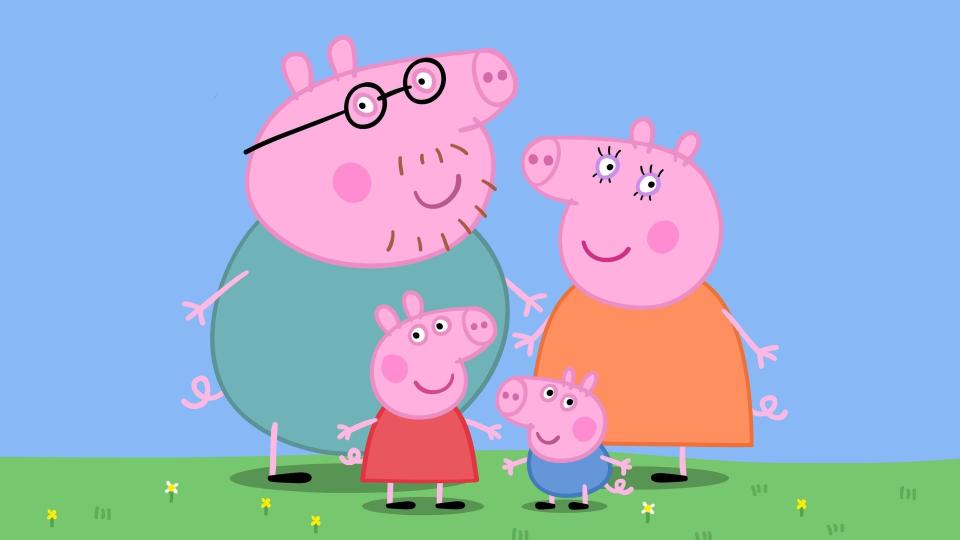 Illustration of the Peppa Pig family.