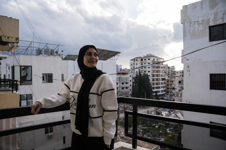 Reem Taher still hasn't returned home to Naqoura after her home was destroyed. (Raghed Waked/Al Jazeera)