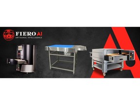 The Fiero AI Product Line: Opera Prima Dough Stretcher, Tempo Conveyor Make Table, Aria Stone Belt Conveyor Oven