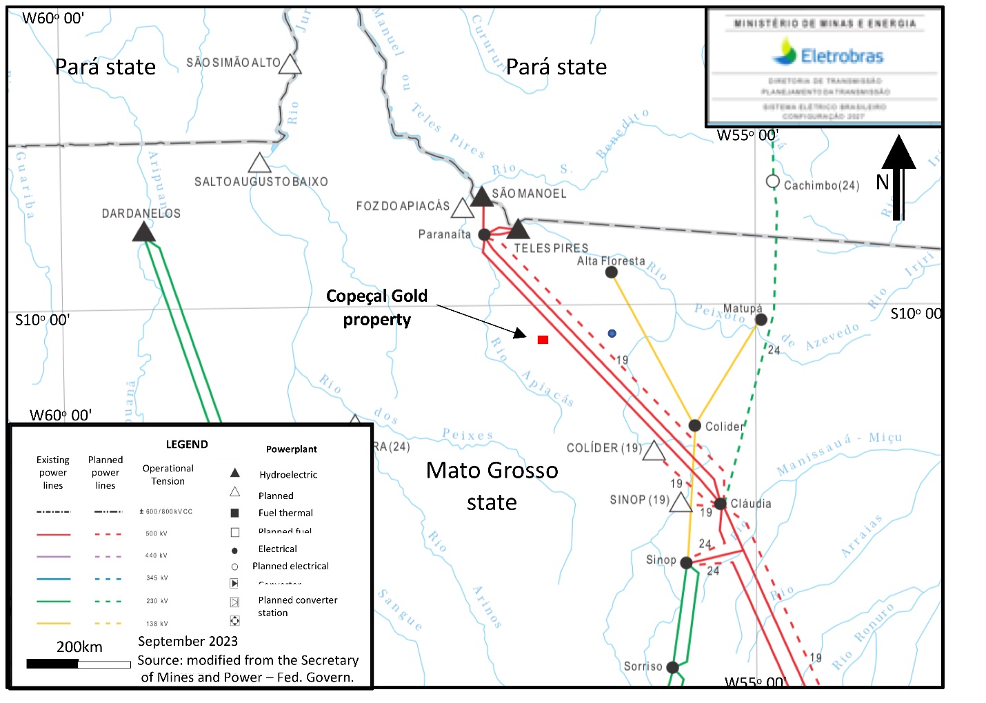 Figure 3: Copeçal Gold Project location in relation to local infrastructure