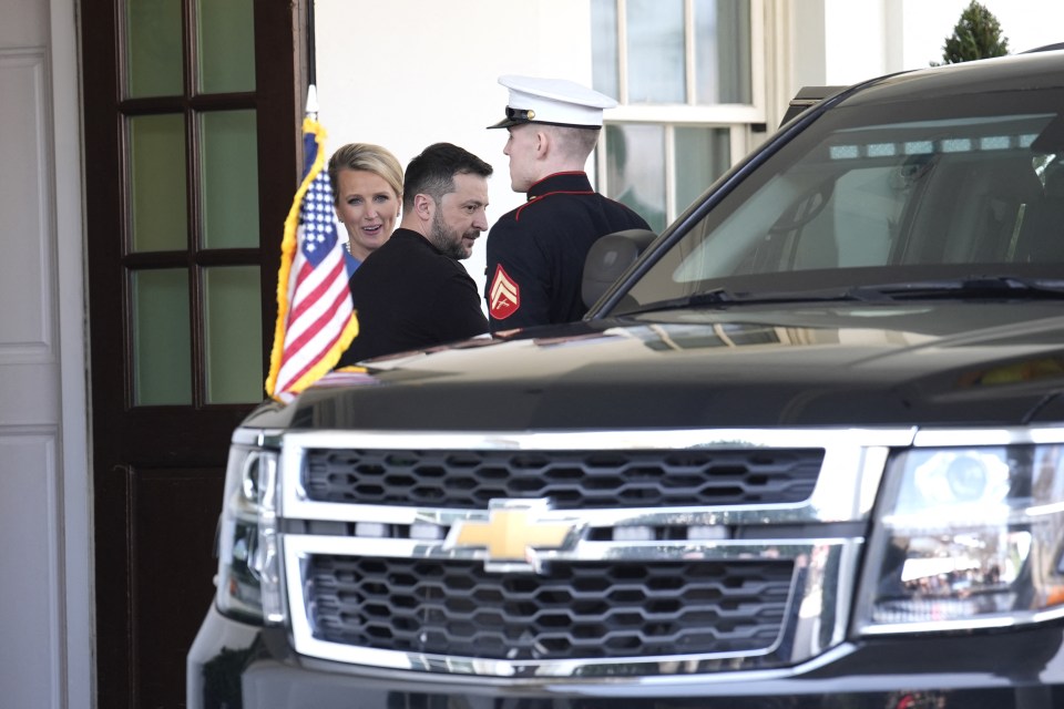 Volodymyr Zelensky departing from the White House.