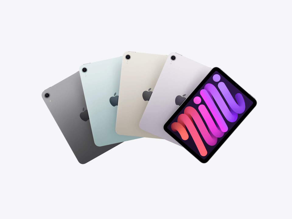 iPad mini in multiple colors.