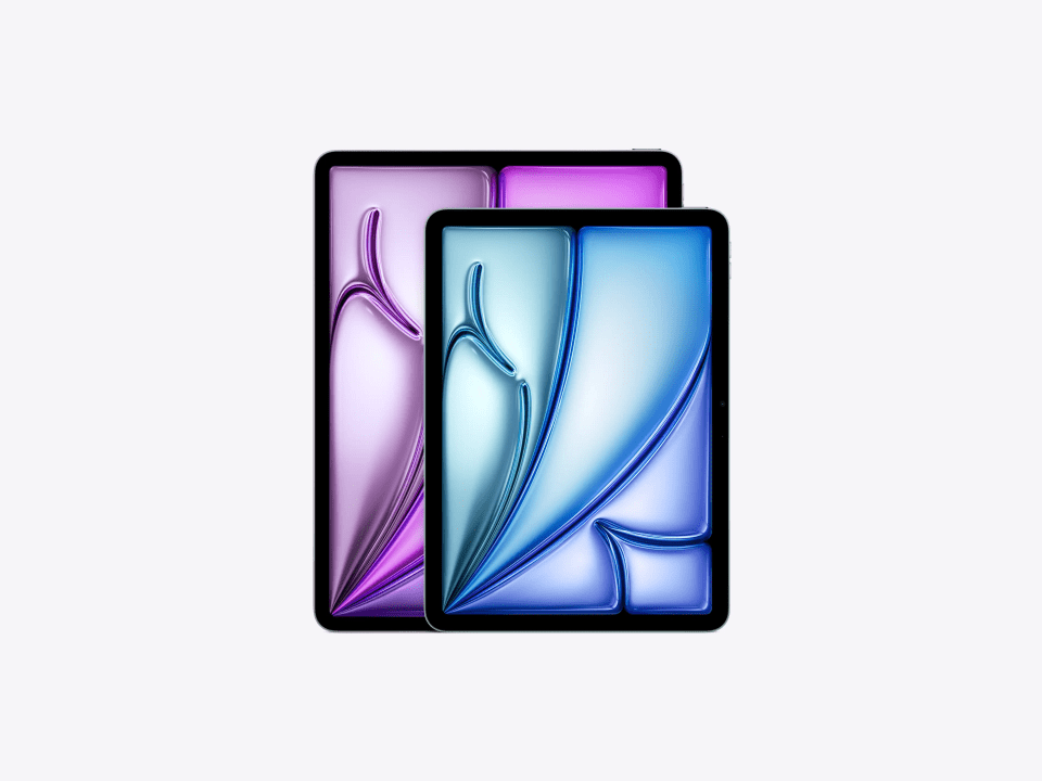 Illustration of two iPads in purple and blue.