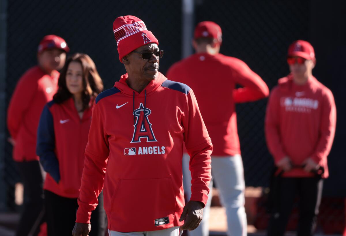 Angels manager Ron Washington during spring training in Tempe, Ariz.