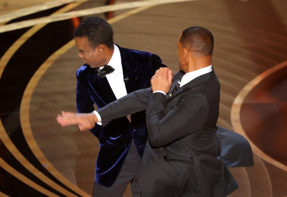 Will Smith slapping Chris Rock at the Academy Awards.