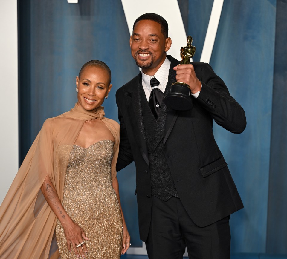 Will and Jada Pinkett Smith at the Vanity Fair Oscar Party.