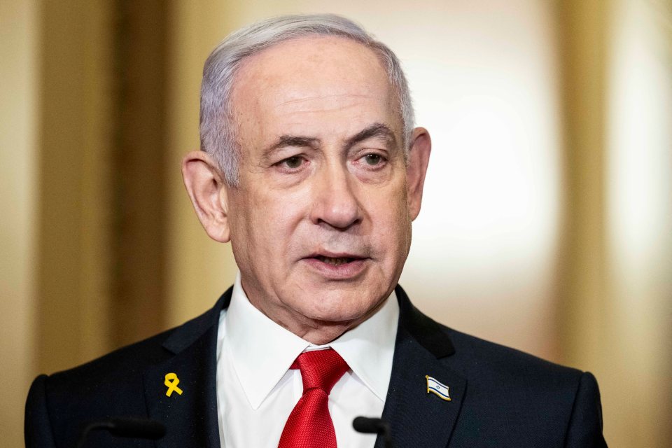 Benjamin Netanyahu speaking at the U.S. Capitol.