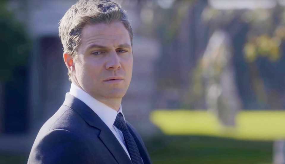 Still from the trailer of *Suits LA*, showing a man in a suit.