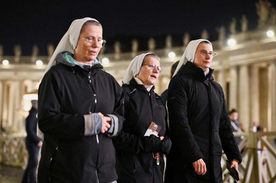 Three nuns in St. Peter's Square.