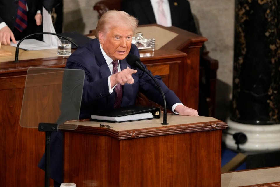 President Trump addressing a joint session of Congress.