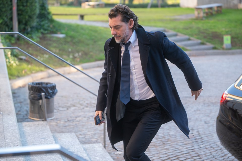 Jonathan Andic arriving at a funeral chapel.