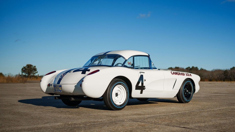 Restored 1960 Chevrolet Corvette racecar, number 4, Camoradi USA.