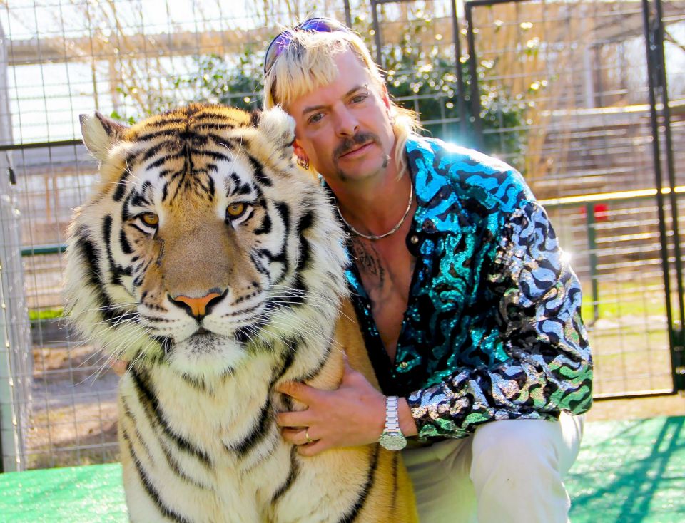 Joe Exotic with a tiger.