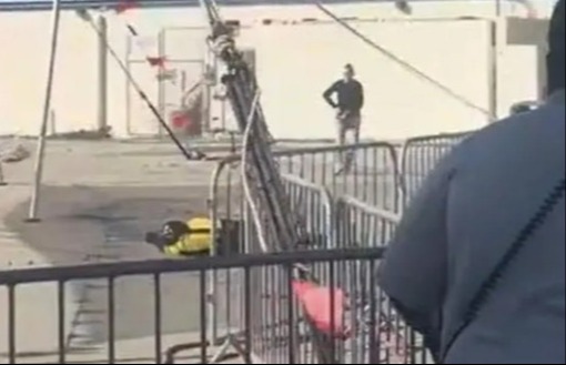 Aftermath of a human cannonball stunt gone wrong at a fair.