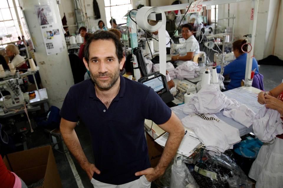 Dov Charney, CEO and founder of American Apparel, in a factory.