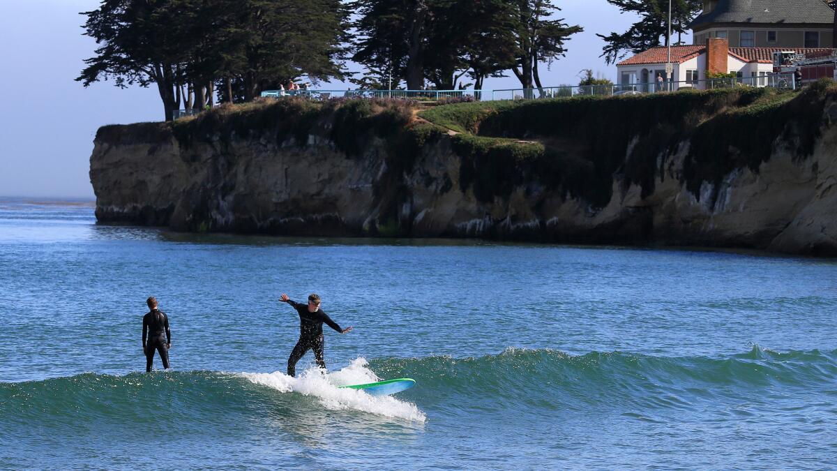 Steve Lopez finally realizes his childhood dream to surf in Santa Cruz. 