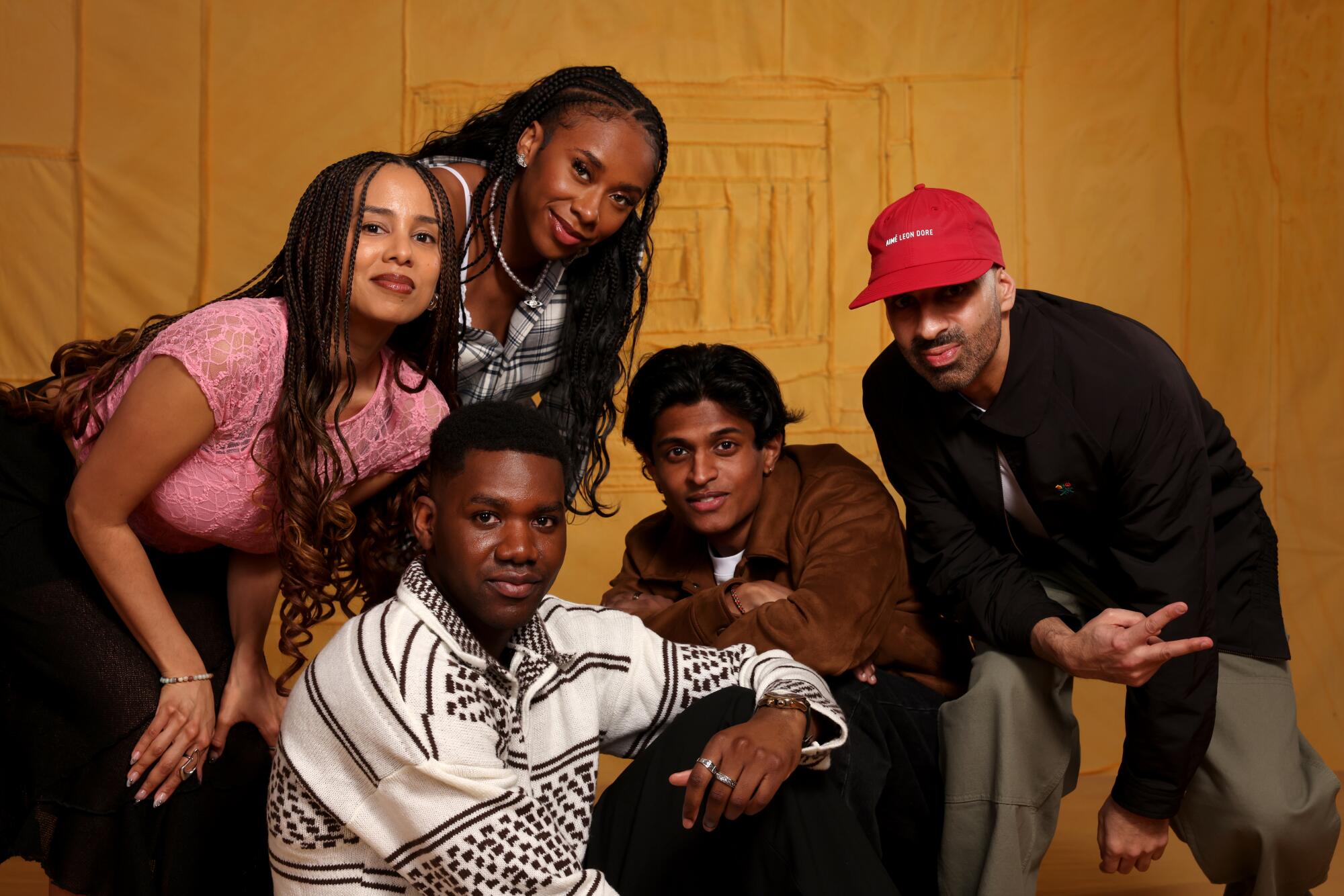 Front, Ashton James and from left to right, Soko Negash, Zoe Lewis, Viphusan Vani and Reza Dahya of "Boxcutter."