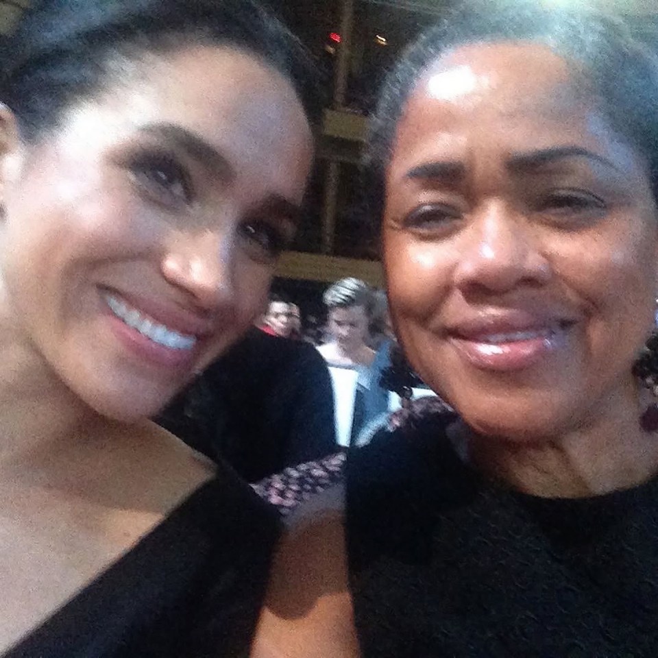 Meghan Markle and her mother, Doria Ragland, smiling for a selfie.