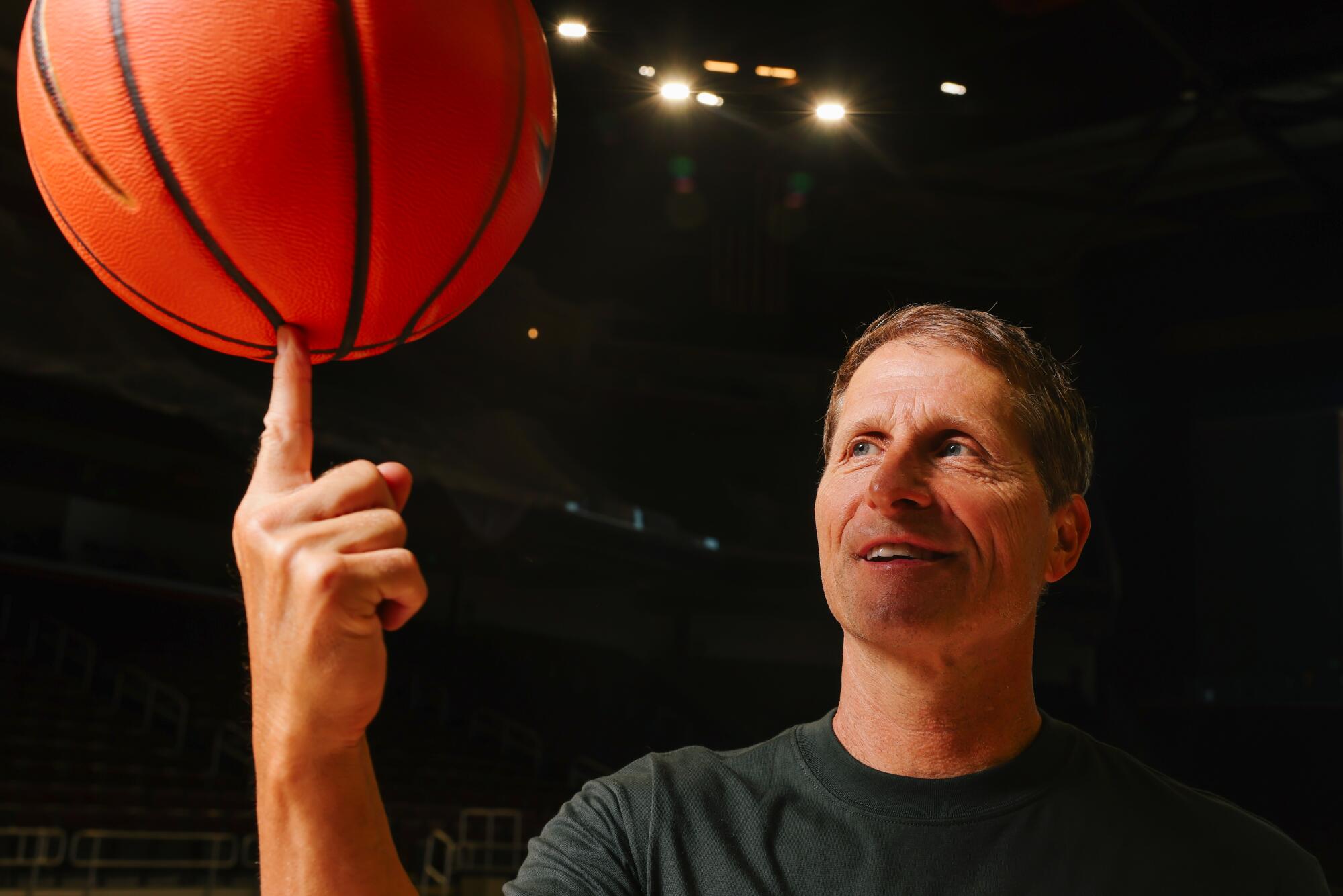 USC coach Eric Musselman poses for a portrait at the Galen Center on July 31.