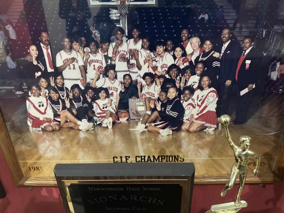 Photo in the Morningside gym display case.