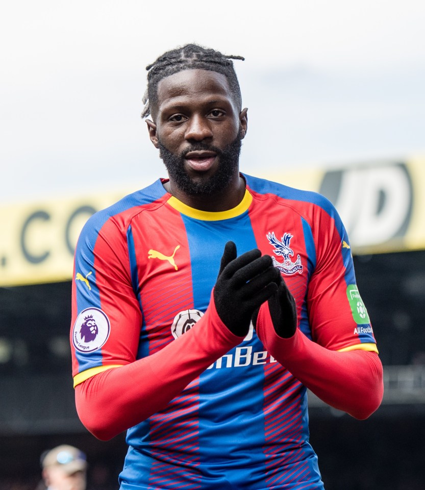 Bakary Sako of Crystal Palace in a Premier League match.