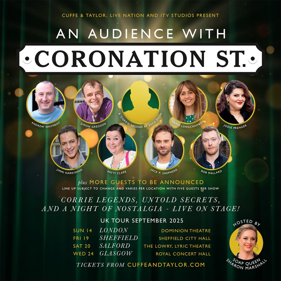 Poster for a Coronation Street live show tour in September 2025.