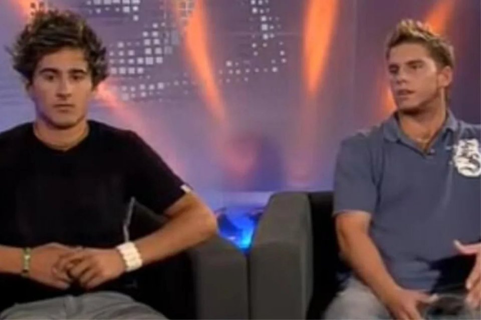 Michael Bric and Michael Cox on a television show.