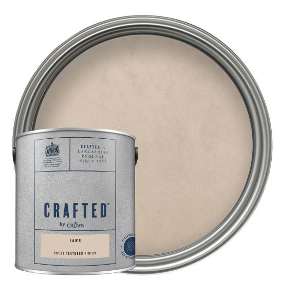 Crown Emulsion Interior Paint in Textured Fawn.