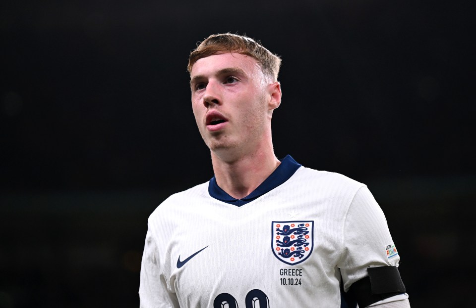 Cole Palmer of England in his team's jersey.