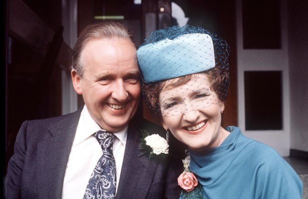 George Waring and co-star Eileen Derbyshire in a promo photo for Corrie.