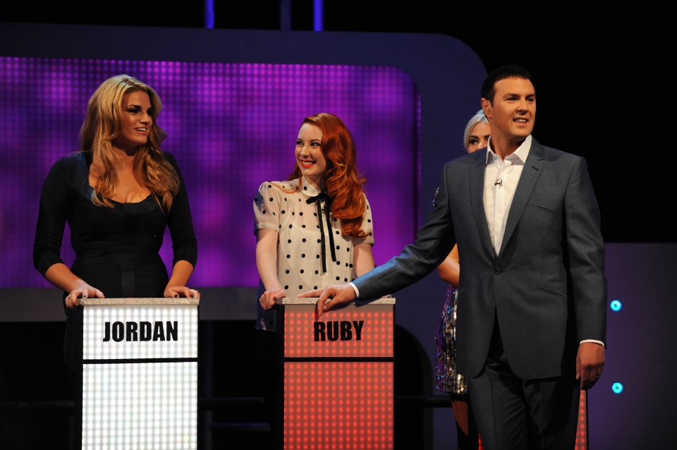 Paddy McGuinness with contestants Jordan and Ruby on Take Me Out.