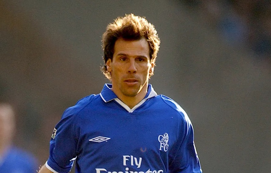 Gianfranco Zola of Chelsea playing soccer.