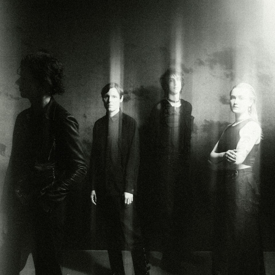 Black and white photo of The Horrors band.