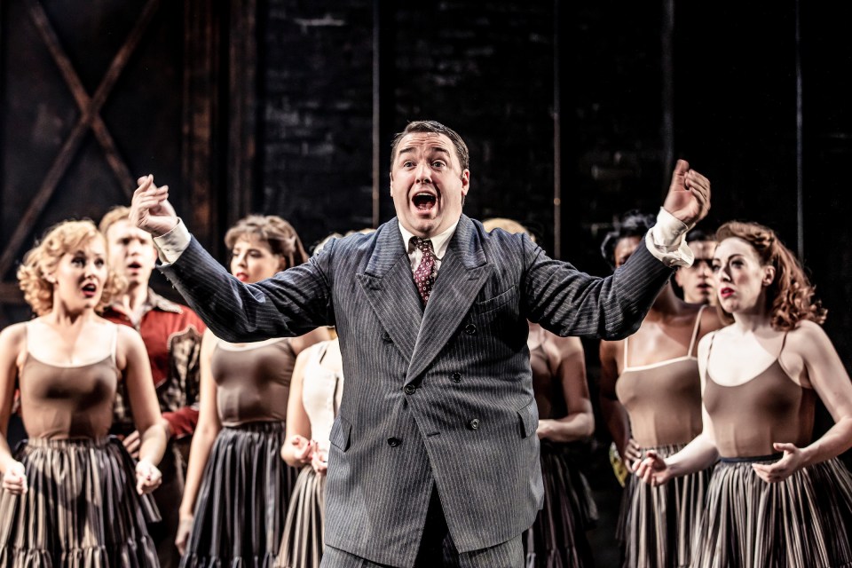 Jason Manford as Frank Cioffi in a scene from the musical *Curtains*.