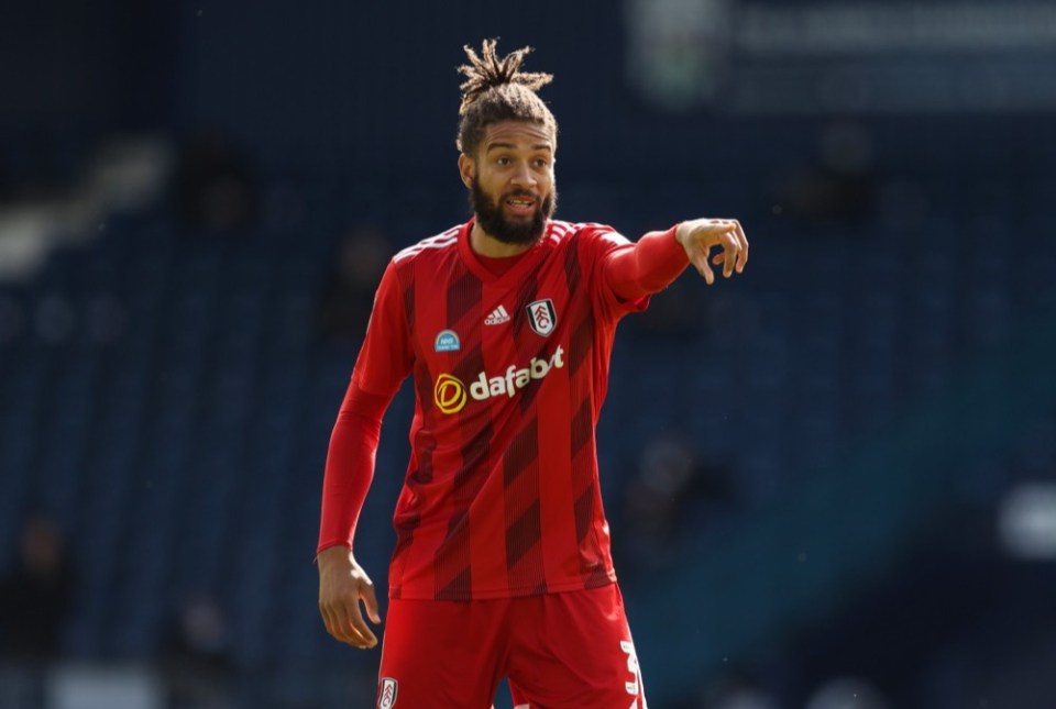 WEST BROMWICH, ENGLAND - JULY 14: Michael Hector of Fulham during the Sky Bet Championship match between West Bromwich Albion and Fulham at The Hawthorns on July 14, 2020 in West Bromwich, England. Football Stadiums around Europe remain empty due to the Coronavirus Pandemic as Government social distancing laws prohibit fans inside venues resulting in all fixtures being played behind closed doors. (Photo by Matthew Ashton - AMA/Getty Images)