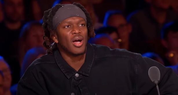 KSI in a black shirt jacket and dark headband on the BGT judging panel.