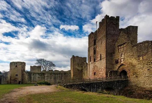 Ludlow Castle is a partly ruined uninhabited medieval building in the town of Ludlow, Shropshire, overlooking the River Teme on the Welsh Borders