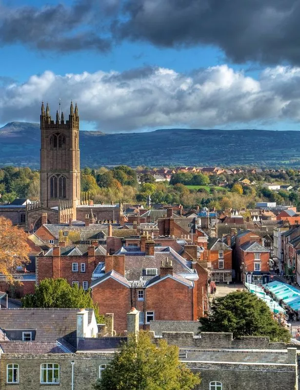 The old market town of Ludlow, Shropshire, England.