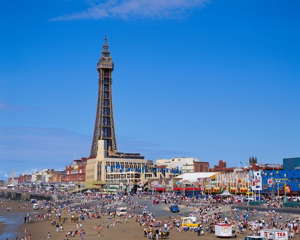 A view of the theme park from the beach