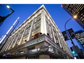 A Hudson's Bay Co. store stands in downtown Vancouver, British Columbia, Canada, on Wednesday, Jan. 11, 2017. Hudson's Bay Co., the Canadian department-store giant that owns Saks Fifth Avenue and Lord & Taylor, suffered its worst stock decline in more than a year after a dismal holiday season weighed on its sales forecast. Photographer: Ben Nelms/Bloomberg