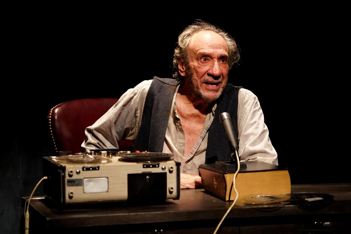 F. Murray Abraham in "Krapp's Last Tape," part of Irish Rep's "Beckett Briefs."