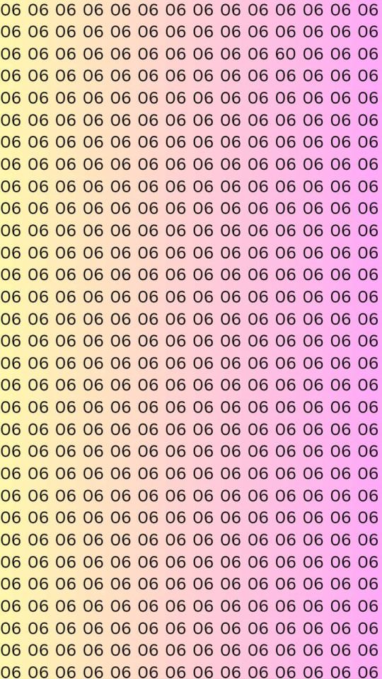 Illustration of a visual test: find the number 60 among many 06s.