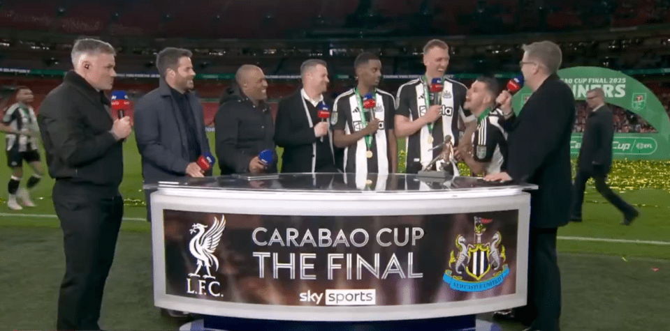 Post-game interview with Carabao Cup winning team.