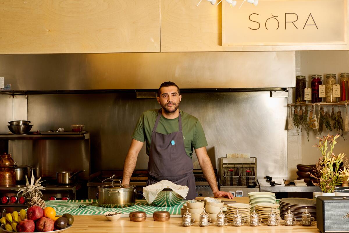 Okay Inak, the sole chef at his restaurant Sora Craft Kitchen in downtown Los Angeles.